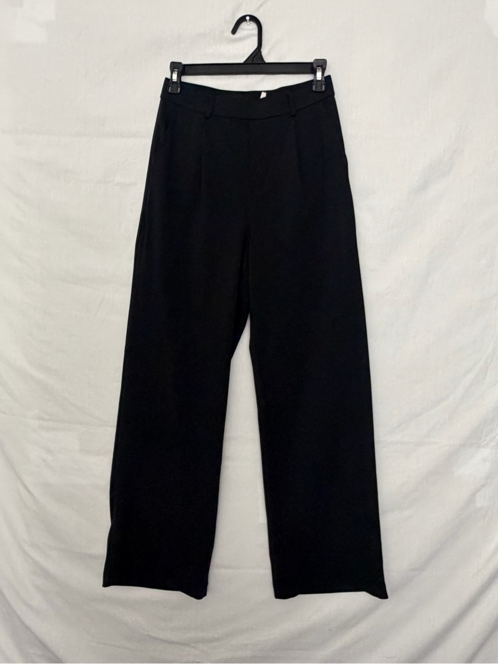 Halara High Waisted Wide Leg Dress Pants Black Pleated Pull On Trousers(A921)